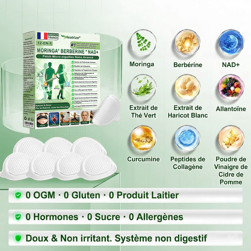 𝑩𝒐𝒖𝒕𝒊𝒒𝒖𝒆 𝑶𝒇𝒇𝒊𝒄𝒊𝒆𝒍𝒍𝒆 | 👩‍⚕️ H𝐞a𝐥r𝐢z𝐞® Patch Nano‑microaiguilleté Avancé 12‑en‑1 Moringa * Berbérine * NAD+ (À utiliser une fois par jour Résultats visibles en 7 jours)🔥Pour le bien‑être général le confort articulaire et la qualité du sommeil🥰🍢