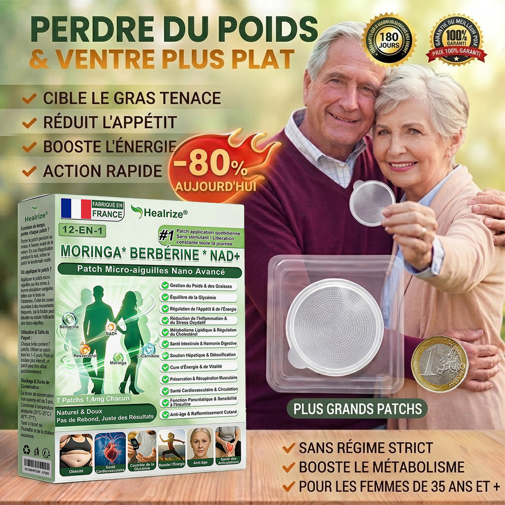 𝑩𝒐𝒖𝒕𝒊𝒒𝒖𝒆 𝑶𝒇𝒇𝒊𝒄𝒊𝒆𝒍𝒍𝒆 | 👩‍⚕️ H𝐞a𝐥r𝐢z𝐞® Patch Nano‑microaiguilleté Avancé 12‑en‑1 Moringa * Berbérine * NAD+ (À utiliser une fois par jour Résultats visibles en 7 jours)🔥Pour le bien‑être général le confort articulaire et la qualité du sommeil🥰🍢
