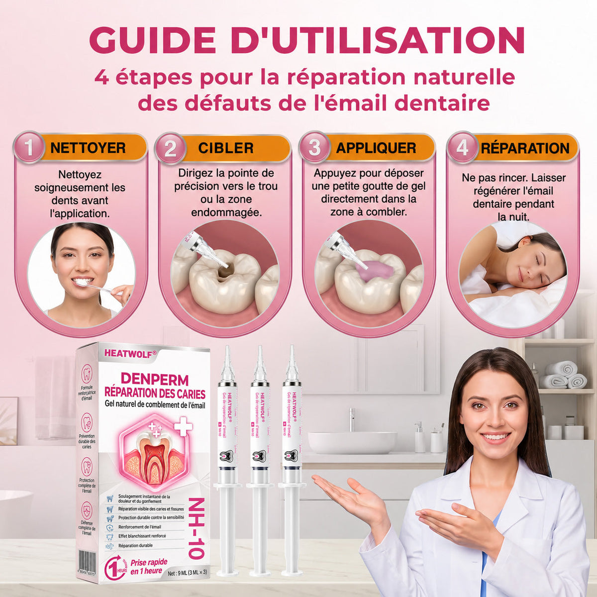 HEATWOLF® DenPerm – Gel naturel d’émail dentaire pour le traitement des caries (Copie)
