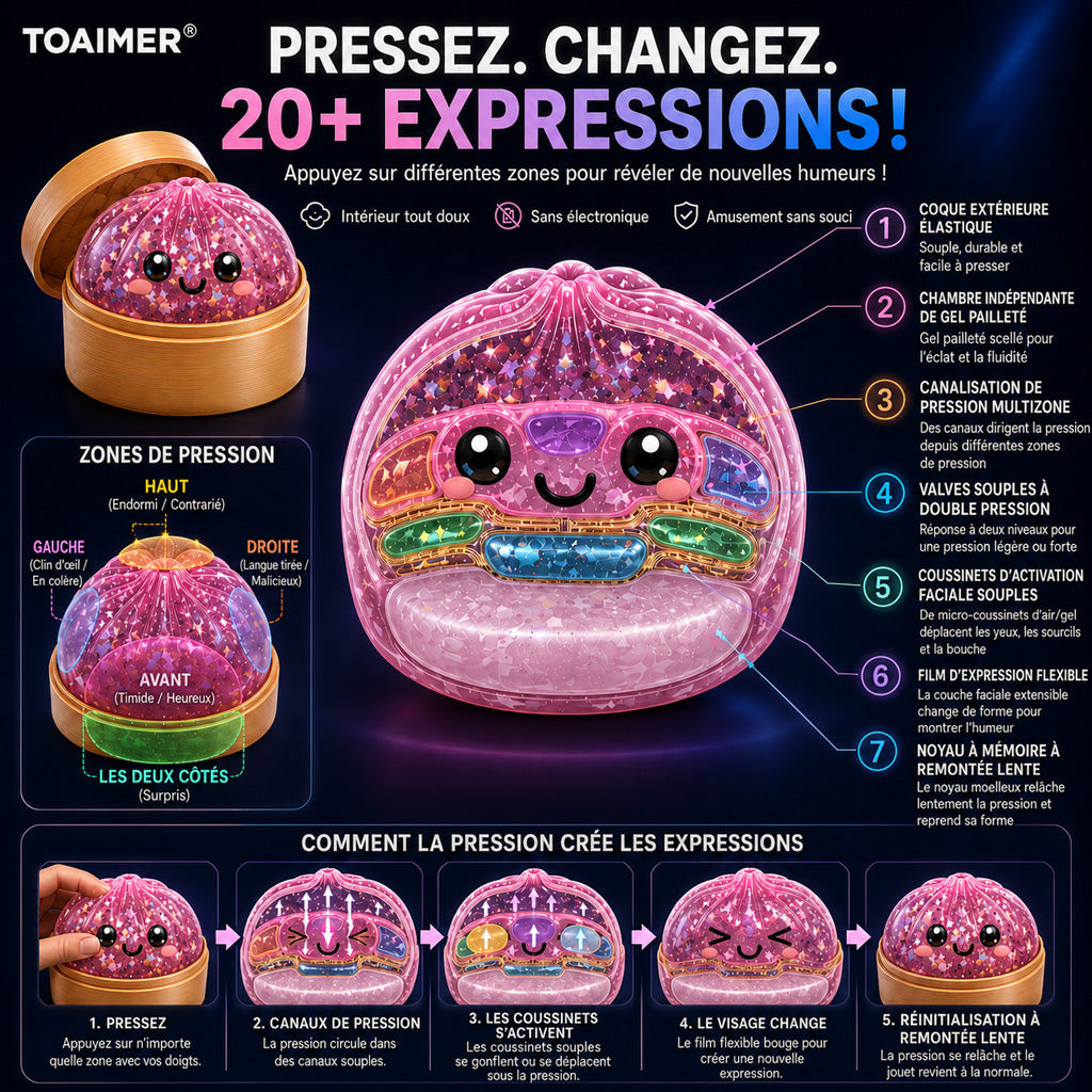 🚨 DERNIER JOUR : ÉCONOMISEZ 50 % ! 丨 Toaimer® Boule anti‑stress magique en forme de ravioli à transformer🥟🔥🔥🔥