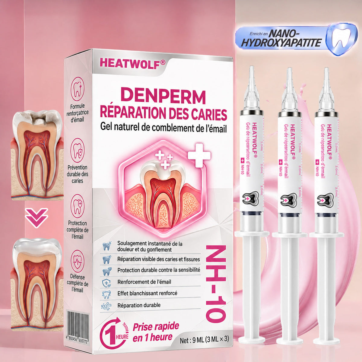 HEATWOLF® DenPerm – Gel naturel d’émail dentaire pour le traitement des caries (Copie)